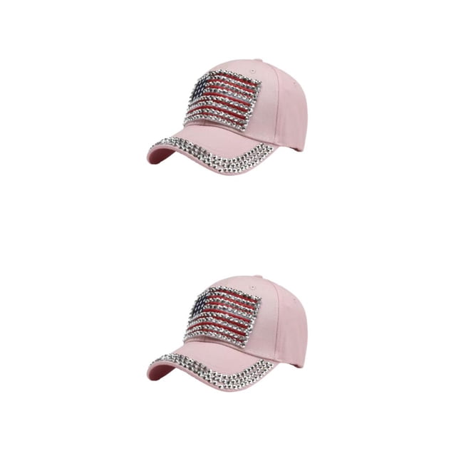 Decodeary Casquette de Baseball à la Mode Ajustable et Protégée du Soleil Chapeau Multicolore Rose 2Set