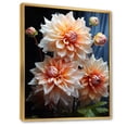 thumbnail image 2 of Designart "Peach Dahlia love expression" Floral Floater Framed Canvas Wall Art, 2 of 7