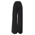 thumbnail image 3 of Gibobby Pantalones deportivos mujer Pantalones de pierna recta con flecos y dobladillo negro de mezclilla para mujer(Negro,X-CH), 3 of 5