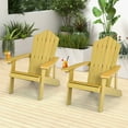 thumbnail image 2 of Patiojoy 2 Pcs Chaise Adirondack Hanches Chaise Adirondack avec Porte-Gobelet Grain de Bois Réaliste Chaise d'Extérieur Résistante aux Intempéries pour Capacité de Poids de 380 Lb Jaune, 2 of 10