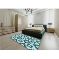 thumbnail image 4 of Ahgly Company Indoor Round Patterned Blue Jay Blue Area Rugs, 5' Round, 4 of 6
