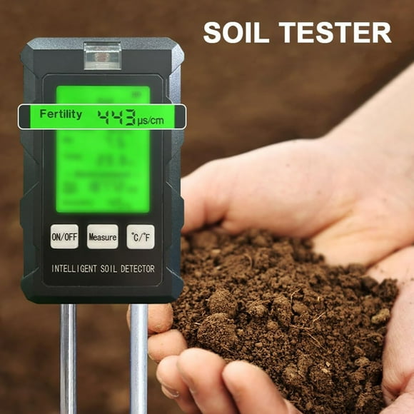 6-in-1 Soil Test Kit for Gardening Deals, 2025 Rechargeable Digital pH Meter/Temperature/Sunlight/Fertility/Environmental and Soil Moisture Meter with LCD Display for Indoor/Outdoor Plants