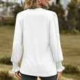 thumbnail image 5 of ATOYSOY Women's Fashion Workout Loose Pullover Dressy V Neck Blouses Fall Plus Size Tops Long Sleeve Basic Tees Activewear Casual Pleated Ruffle Tunic White XL, 5 of 5