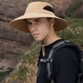thumbnail image 3 of Montañismo al aire libre sombrero para el sol impermeable de secado rápido, sombrero de pescador con protección solar, sombrero de verano para hombre, sombrero de sombrilla de ala grande, 3 of 5