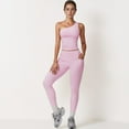 thumbnail image 4 of Women's One Shoulder Cropped Active Tank Top with Asymmetrical Neckline - Medium, Pink, 4 of 7