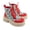 Creamy Berry, variant on Women's Platform Ankle Boots – Enchanted North Lace-Up Side-Zip Combat Boot, Floral Printed Upper with Contrast Laces & Chunky Lug Sole, Removable Insole, Size 6