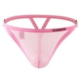 thumbnail image 1 of HKEJIAOI Mens Underwear Low Rise Mesh Hollow Out Underpants Breathable Comfort Briefs Jockstraps, Pink 2XL, 1 of 6