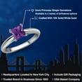 thumbnail image 2 of Gem Stone King 10K White Gold Purple Amethyst Engagement Ring for Women | 0.65 Cttw | Princess 5MM | Gemstone February Birthstone | Size 8, 2 of 6