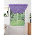thumbnail image 2 of Lavender Burlap Texture Sheer Waterfall Valance Curtains for Window, Farmhouse Vintage Lavender Rod Pocket Sheer Topper Swag Curtains for Living Room, Kitchen 38.5"W x 47.2"L, 2 Panels, 2 of 7