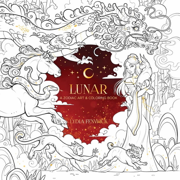 Lunar: a Zodiac Art and Coloring Book, 80 pages (Paperback)