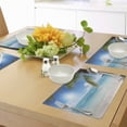 thumbnail image 4 of Ambesonne Beach Place Mats Set of 4, Tropical Seashore Palms, Standard Size, Fern Green Sky Blue, 4 of 6