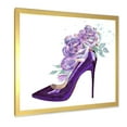 thumbnail image 2 of Designart 'Pink VIolet Roses With Dark Purple Stiletto Shoe' Traditional Framed Art Print, 2 of 4