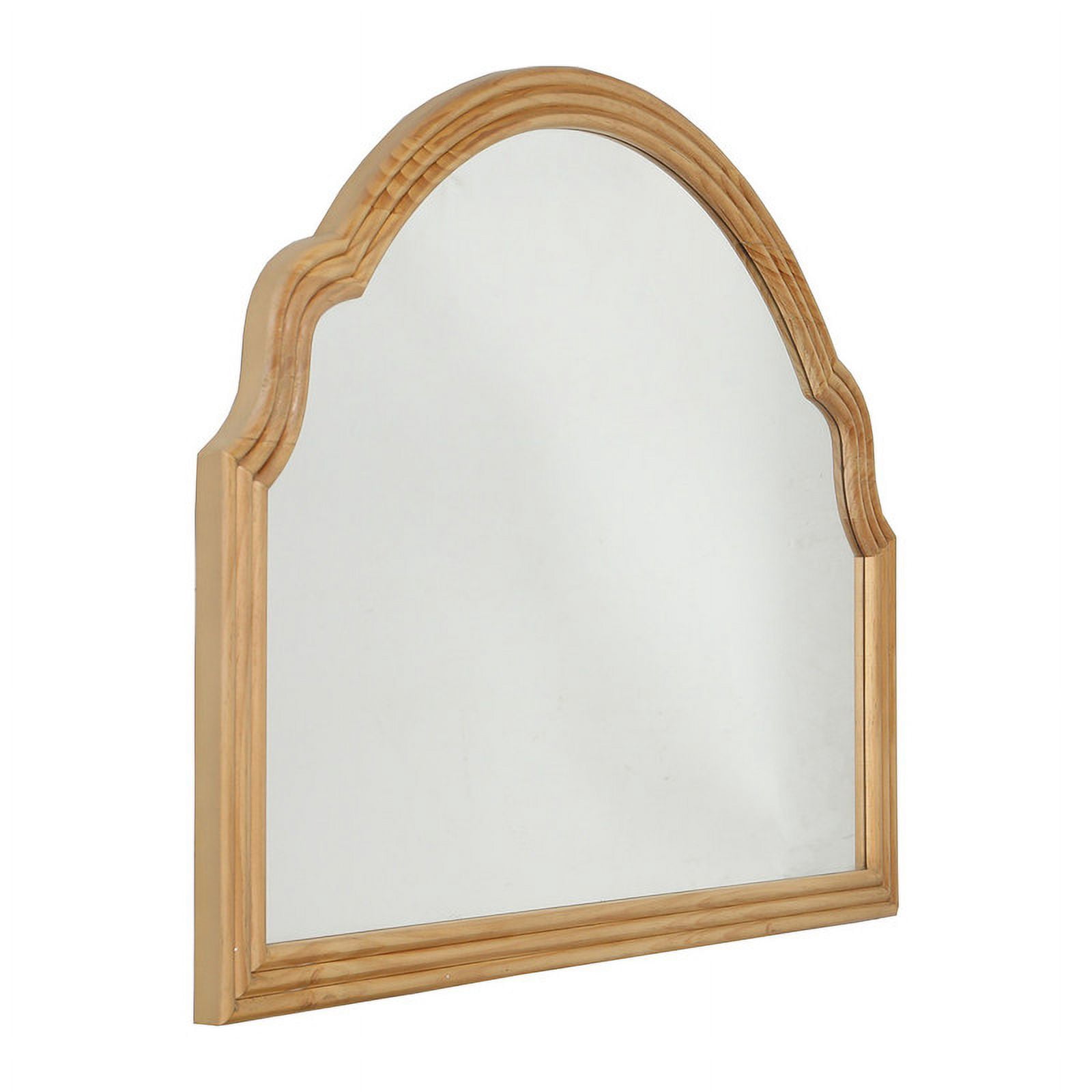 Regina Wide Arch Natural Tone Wood Wall Mirror