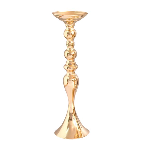 pitrice Long Stand Metal Candle Tea Light Holder Candlestick Flower Vase Gold-L