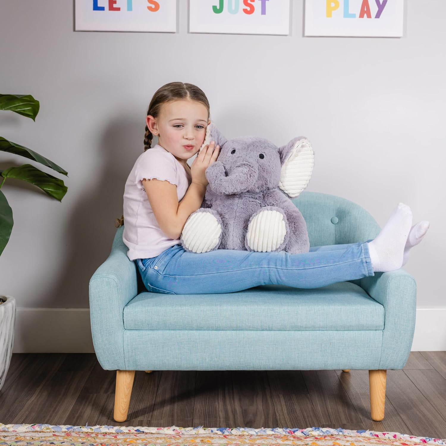Schooled Weighted Plush Animal for Children, Calming Sensory Lap Stuffed Animal, Elephant