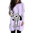 thumbnail image 2 of Camiseta de manga larga con cuello redondo para mujer, de primavera y otoño, talla grande 3XL, informal, holgada, con bolsillo, de Snoopy, 2 of 5