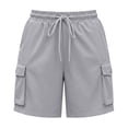 thumbnail image 4 of Gunia Cargo Shorts For Women Bermuda Shorts Casual Workwear Shorts With Five Pocket Design Lightweight Shorts With Pockets And Drawstring Hiking Shorts Grey 2Xl, 4 of 4