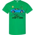 thumbnail image 3 of Inktastic Convertible Hair Don't Care with Brown Hair and Blue Car T-Shirt, 3 of 5
