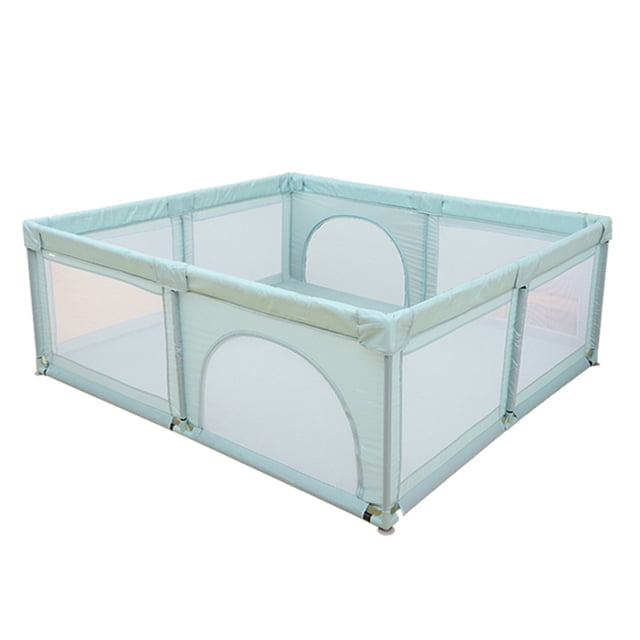 Corralito de Juego Portátil para Bebés - Área Segura para Gatear y Aprender a Caminar (150x180x68cm) en Azul Claro con Bolsa de Transporte Incluida