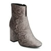 Women Embossed Chunky Heel Ankle Heel Bootie - Casual Dressy Versatile Everyday Boot - HE77 By Refresh Collection