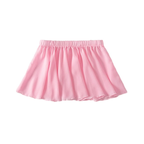 GYRATEDREAM Toddler Baby Girls Ballet Wrap Skirt Kids Chiffon Solid Color Pull-on Elastic Waist Dance Skirt Ballet Dancewear Pink for 3-14Y