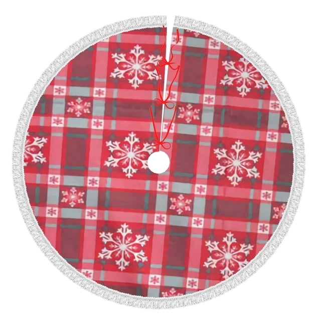 Faldas para árbol de Navidad a cuadros de 36 pulgadas, tapete para árbol de Navidad para fiestas de invierno, falda para árbol de Navidad para decoraciones navideñas rústicas