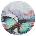 thumbnail image 3 of Watercolor Butterflies And Flowers Round Carpet Circle Rug Outdoor Patio Area Rug Washable Large Area Rugs Hallway Room Decor Fitness Mats, 3 of 8