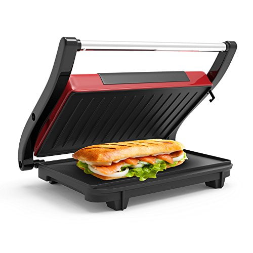 Chef Buddy 82-SW100 Grill antiadhésif et presse à panini Rouge 