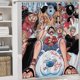 thumbnail image 5 of Pirata de sombrero de paja Hombre de goma-theme 4-Piece Shower Curtain Set with Rugs, Waterproof Bathroom Decor Set Includes Bath Mat, U-Shaped Rug, Toilet Lid Cover and Curtain with Hooks, 5 of 6