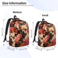 thumbnail image 3 of Bixox Vintage Red Flower Chihuahua Printing Canvas Backpack Lightweight Casual Travel Backpack School Backpack Fits 15.6 Inch Notebook, 3 of 5