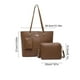thumbnail image 3 of Juego de bolso de mujer de 3 piezas | Bolsos de gran capacidad tote, hombro y bandolera | Cuero de poliuretano marrón rojo | Estilo vintage, cremallera duradera | Multifuncional de moda, 3 of 6