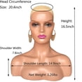 thumbnail image 4 of Realistic Female Mannequin Head with Shoulder Manikin PVC Head Bust Wig Head Stand with Makeup for Wigs Necklace Earrings Light Brown, 4 of 5