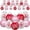 party decor, variant on 12 Pcs Valentines Day Plaid Ribbon Ball Ornaments 36 Inch (6Cm) Red & Pink Hanging Decorations, With Heart & Text Designs (Xoxo Kisses Be Mine Heart Hugs Love) 6Cm Aluminum Cover