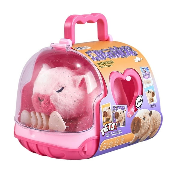 Electric Pet Capybara Walking Plush Toy for Kids Realistic Sound and Movement Soft Dolls for Toddler Craw Learning
