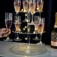 thumbnail image 6 of NiHome 3-Tier Clear Acrylic Champagne Tower with String Light, 12-Glass Cocktail Tree Stand Wine Rack, Weddings Parties Bars Drink Tower for Champagne, Cocktails, Martini, Margarita Cups, 6 of 8