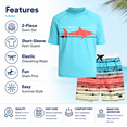 thumbnail image 5 of Big Chill Boys' Rash Guard Set - UPF 50+ Short Sleeve Swim Shirt and Bathing Suit Trunks - Swimwear Set for Boys (4-14), 5 of 7