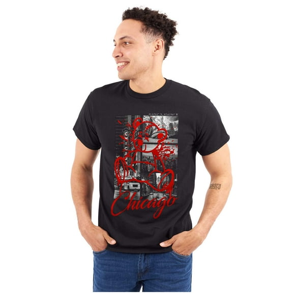 Chicago Illinois Teddy Bear Graffiti Men's Graphic T Shirt Tees Brisco Brands S