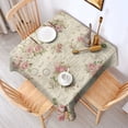 thumbnail image 2 of Pioneer Flower Floral Print Pattern Square Tablecloth,Waterproof Square Table Cover,Wipeable Spillproof Washable Table Cover for Home Kitchen Party Decor 52"x52"(132x132cm), 2 of 6