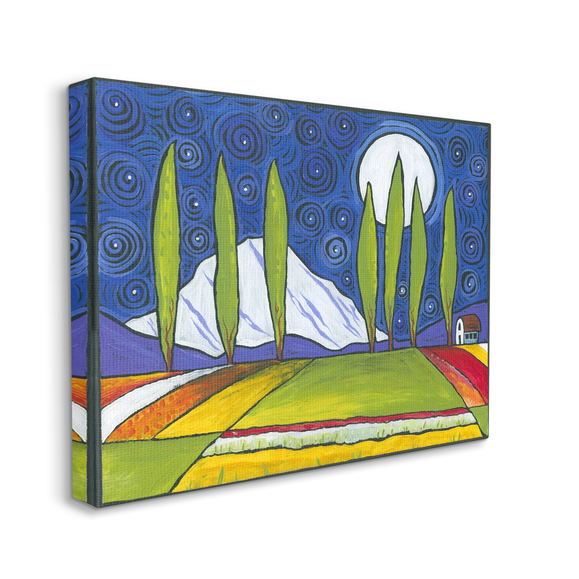 Stupell Industries Modern Farmland Crops Abstract Sky Swirls Pattern Painting Gallery Wrapped Canvas Print Wall Art, Design by Ben Mann