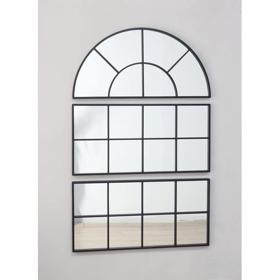 A&B Home Large Arched Mirror, Window Pane Mirror Wall Decor, 30" x 45"