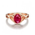 thumbnail image 3 of Limited Time Sale: 1.25 Carat Red Ruby and Diamond Engagement Ring in 10k Rose Gold for Women on Sale, 3 of 3