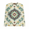 thumbnail image 4 of TaTaai Ladies Fashion Retro Western Print Round Neck Regular Shoulder Long Sleeve Sweatshirt Casual Loose Soft Top for Daily Streetwear Office Spring Winter Gift, 4 of 4