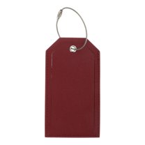 Unique Bargains 1 Pc Solid Color Irregular Luggage Tag for Travel Wine Red PU