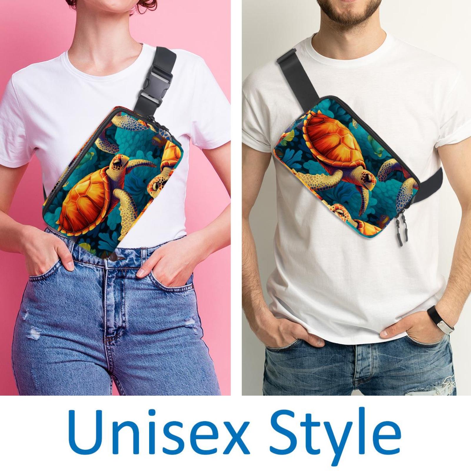 Sea turtle Lightweight Adjustable Cross Body Bag with Extension Strap, Unisex Running Belt, Waist Pack, Waist Bag