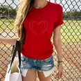 thumbnail image 1 of TIMIFIS T-Shirts de la Saint-Valentin pour Femmes Été Décontracté Manches Courtes Col Rond Imprimé Cœur d'Amour, 1 of 4