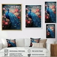 thumbnail image 4 of Designart "Enchanted Blooms With Fantasy Peacock II" Animals Peacock Floater Framed Wall Decor, 4 of 5