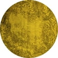 thumbnail image 1 of Ahgly Company Machine Washable Indoor Round Oriental Yellow Industrial Area Rugs, 7' Round, 1 of 4
