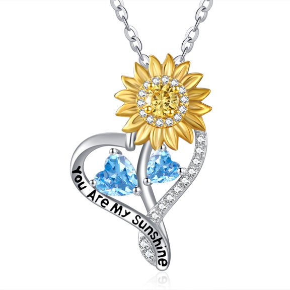 Sunflower Gifts for Women Birthstone necklace S925 sterling silver