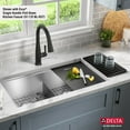 thumbnail image 4 of DELTA Rivet 33 Workstation Kitchen Sink Undermount16 GaugeStainless Steel 50/50 Double Bowl withWorkFlow Ledge and Accessories, 4 of 18