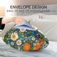 thumbnail image 4 of Yayeee Pillowcase Queen Size Set of 2 Satin Wrinkle Resistant Pillow Case, Orange Floral Garden, 4 of 8